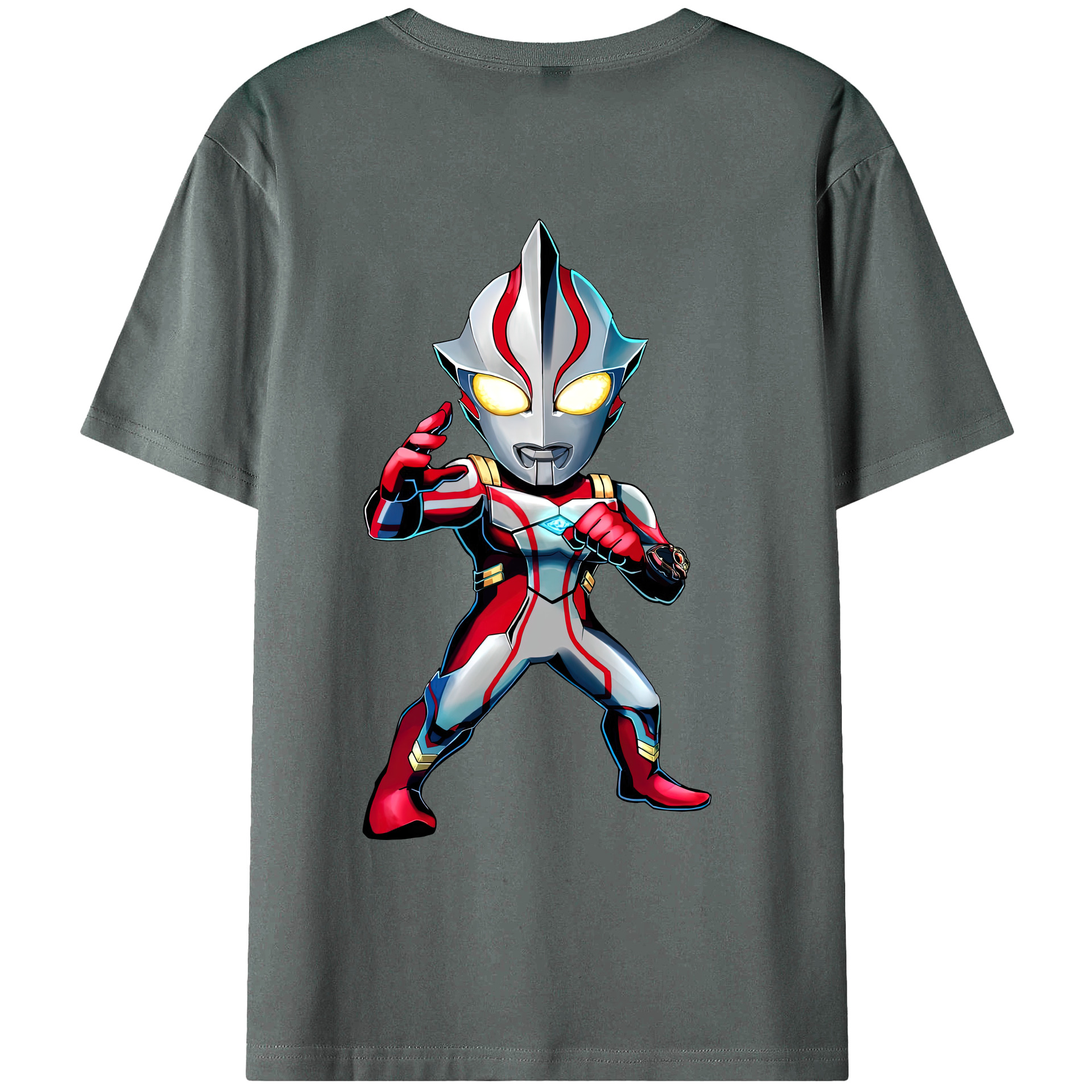 （画像用） ウルトラマン Ultraman 綿100％ メンズ半袖Tシャツ（バックプリント） 通気性